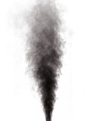 Black smoke on white background