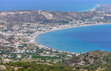 Fototapeta premium Aerial view of Kefalos village, Kos island, Dodecanese, Greece