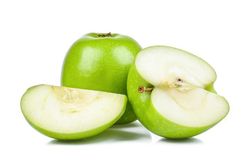 Green apple isolated on the white background