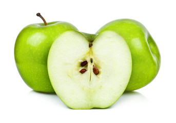 Green apple isolated on the white background