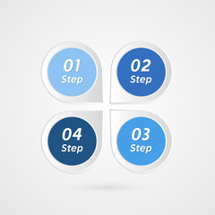 Four steps infographics vector. Isolated 1 2 3 4 number symbols background. Marketing illustration