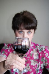 woman drinking wine