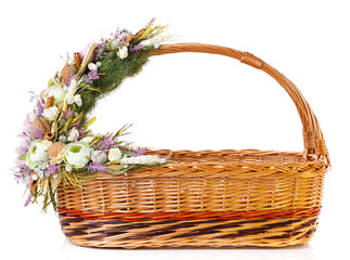 Fototapeta na wymiar basket isolated on white background Decorated
