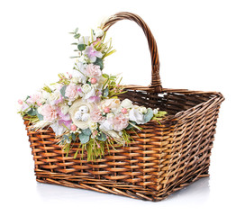 Fototapeta na wymiar basket isolated on white background Decorated