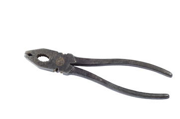 Pliers on the white background.