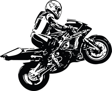 Extreme abstract motocross racer by motorcycle