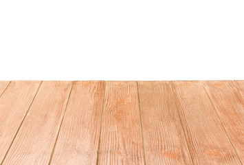 Wooden terrace on white background. (isolate)