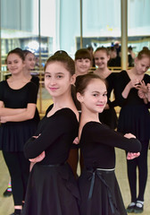 Smile and youth/Adolescent girls in the section in ballroom dancing