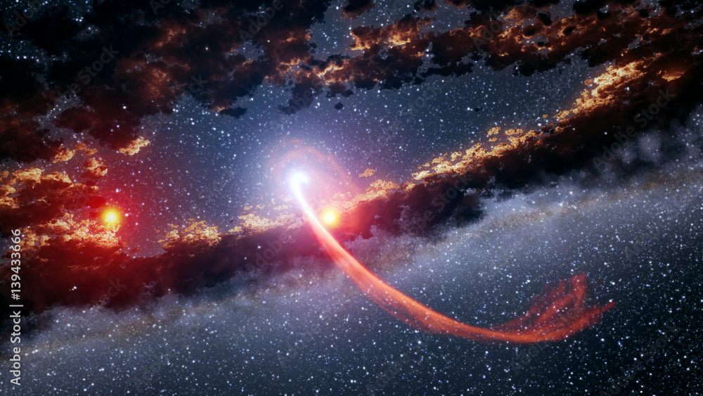 Canvas Prints outer space shooting star comet asteroid meteor planet astrology solar system galaxy universe. eleme