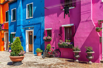 Fototapeta na wymiar Colorful houses of Burano.