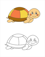 Turtle for coloring book