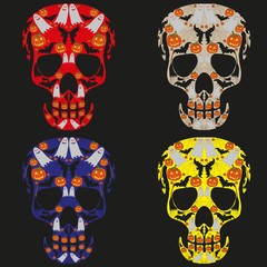 Halloween skulls set