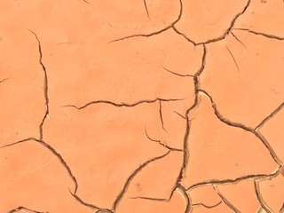 A surface of cracked land.