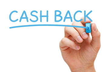 Cash Back Handwriting With Blue Marker