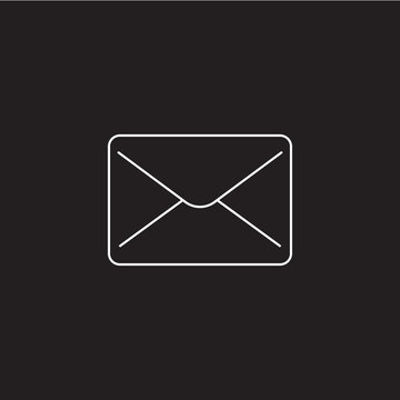 mail line icon, message outline vector logo illustration, envelope linear pictogram isolated on black