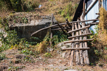 firewood in fire shed raw material for fuel