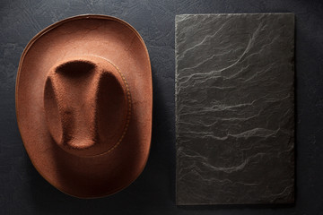  cowboy hat on black background