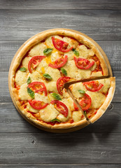 italian pizza at wood