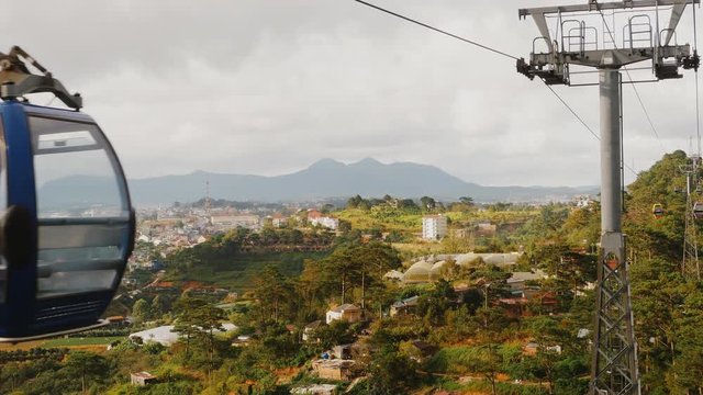 Cableway in Dalat city. Vietnam.
