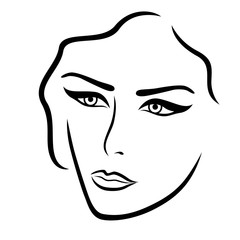 Abstract young lady face