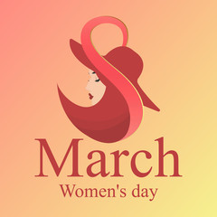 8 march. Happy Women's Day! Silhouett