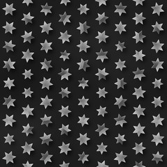 Scattered Geometric Shaded Shapes. Abstract Seamless Monochrome Pattern.