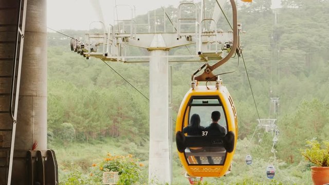 Cableway in Dalat city. Vietnam.