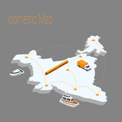 Map India isometric concept.