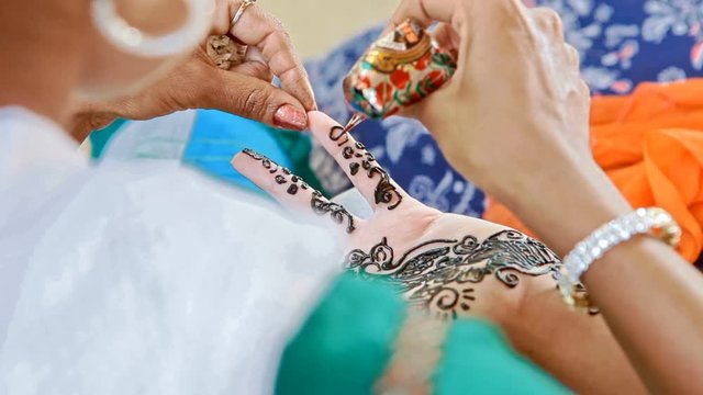 Macro Master Draws Patterns with Henna on Fingers in India