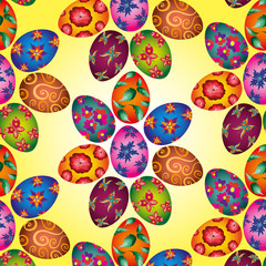 Seamless pattern with easter eggs