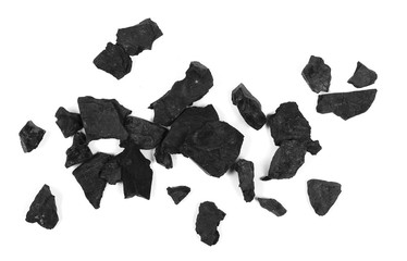pile black coal isolated on white background