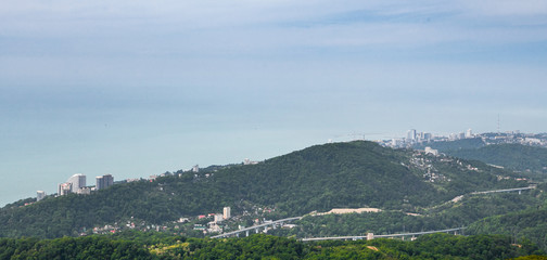 Obraz premium Panoramic view of the neighborhood of Sochi, Russia.