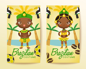 Brazilian traditional costumes : Vector Illustration