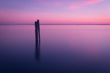 Relaxing sunset in Garda lake Italy