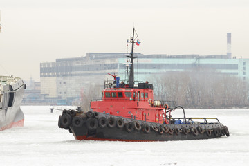 Boat for work in the port.