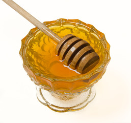 honey in glass bowl