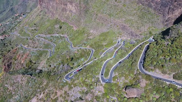 Mountain road to Masca village on Tenerife, Canary Islands, Spain