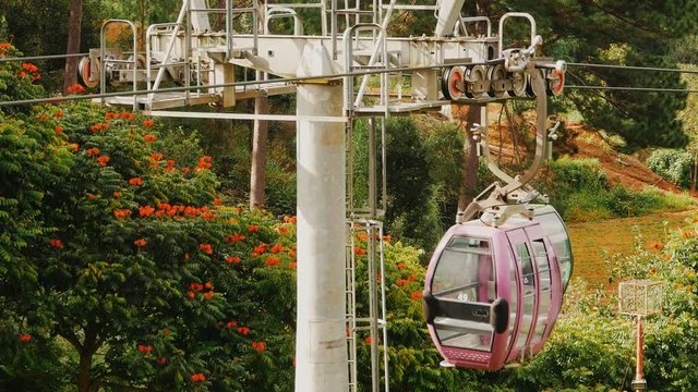 Cableway in Dalat city. Vietnam.