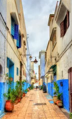 Berühmte blaue und weiße Häuser in Kasbah des Udayas - Rabat, Marokko © Leonid Andronov