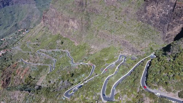 Mountain road to Masca village on Tenerife, Canary Islands, Spain