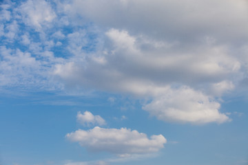 Blue sky with clouds.