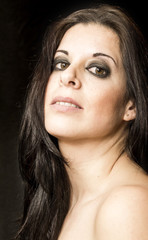 Fototapeta premium Beauty Woman Portrait over black Background