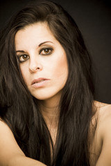 Fototapeta premium Beauty Woman Portrait over black Background