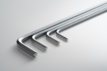 L-Shaped Hex Wrench set on white background