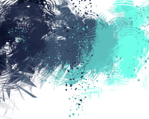 Naklejka premium Blue background, abstract, digital painting