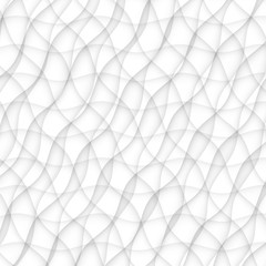 abstract pattern seamless. white texture. wave wavy modern geometric white background. interior design wall 3d  vector illustration