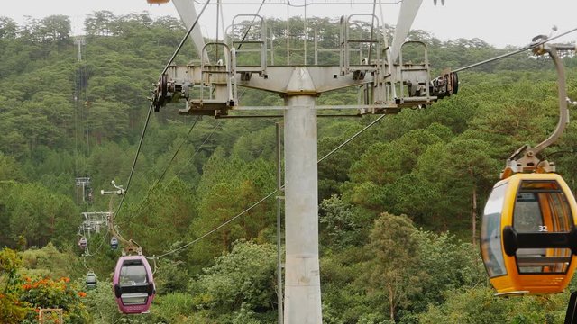 Cableway in Dalat city. Vietnam.