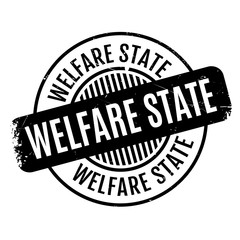 Welfare State rubber stamp. Grunge design with dust scratches. Effects can be easily removed for a clean, crisp look. Color is easily changed.