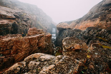 Teriberka, the Kola Peninsula, Russia. The Barents Sea, the Arctic Ocean.