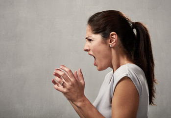 Angry woman profile